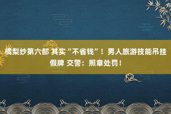 橘梨纱第六部 其实“不省钱”！男人旅游技能吊挂假牌 交警：照章处罚！