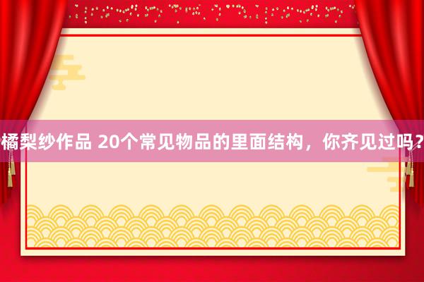 橘梨纱作品 20个常见物品的里面结构，你齐见过吗？