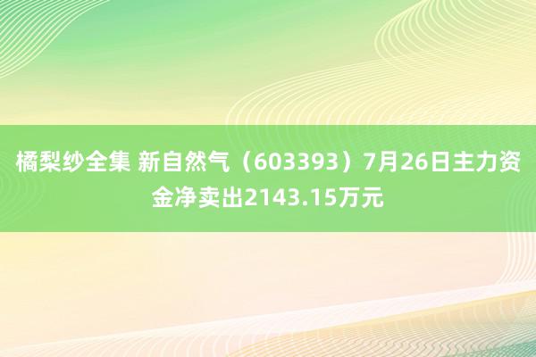 橘梨纱全集 新自然气（603393）7月26日主力资金净卖出2143.15万元