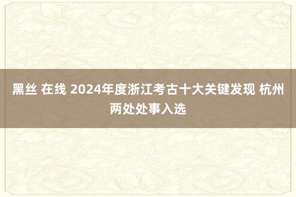 黑丝 在线 2024年度浙江考古十大关键发现 杭州两处处事入选