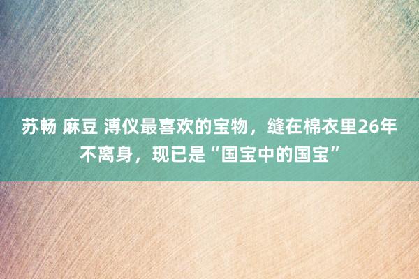 苏畅 麻豆 溥仪最喜欢的宝物，缝在棉衣里26年不离身，现已是“国宝中的国宝”